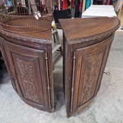 2 Louis XVI style corner cabinets