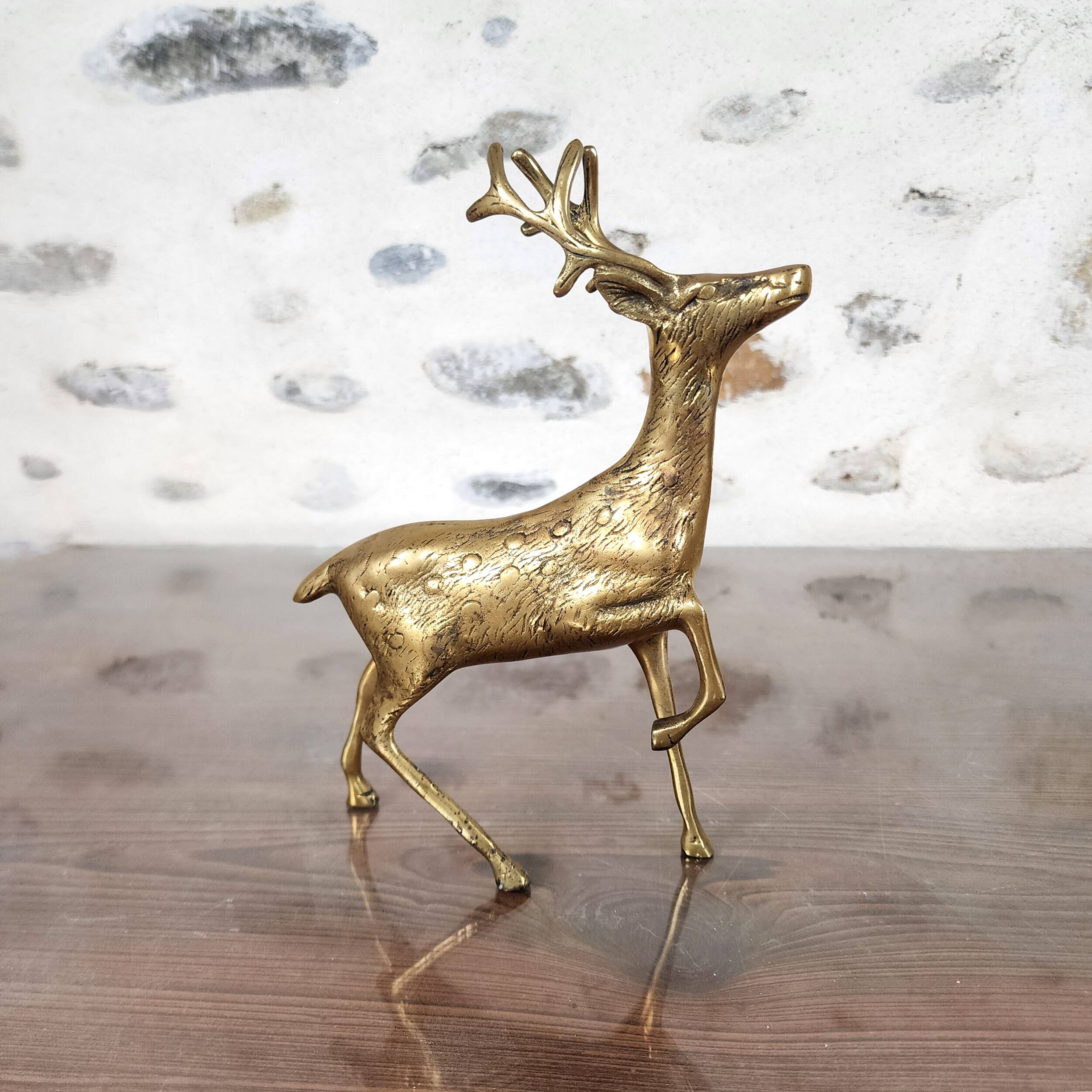 Brass deer figurine