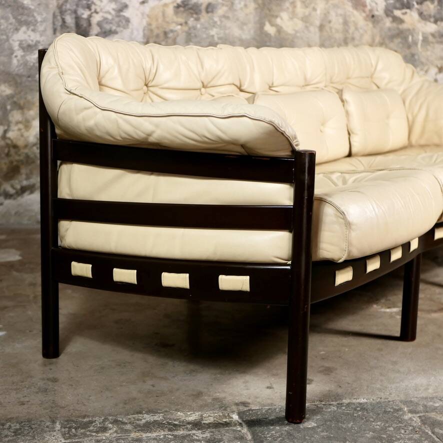 Scandinavian leather sofa by Sven Ellekaer for Coja, 1970