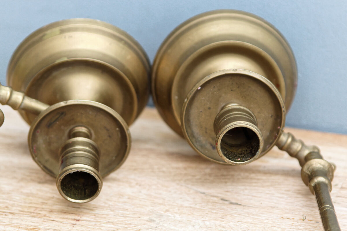 Pair of brass candlesticks