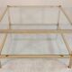 Italian 1970'S coffee table in brass and glass with 2 trays