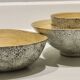 Set of 4 hand-painted bamboo salad bowls