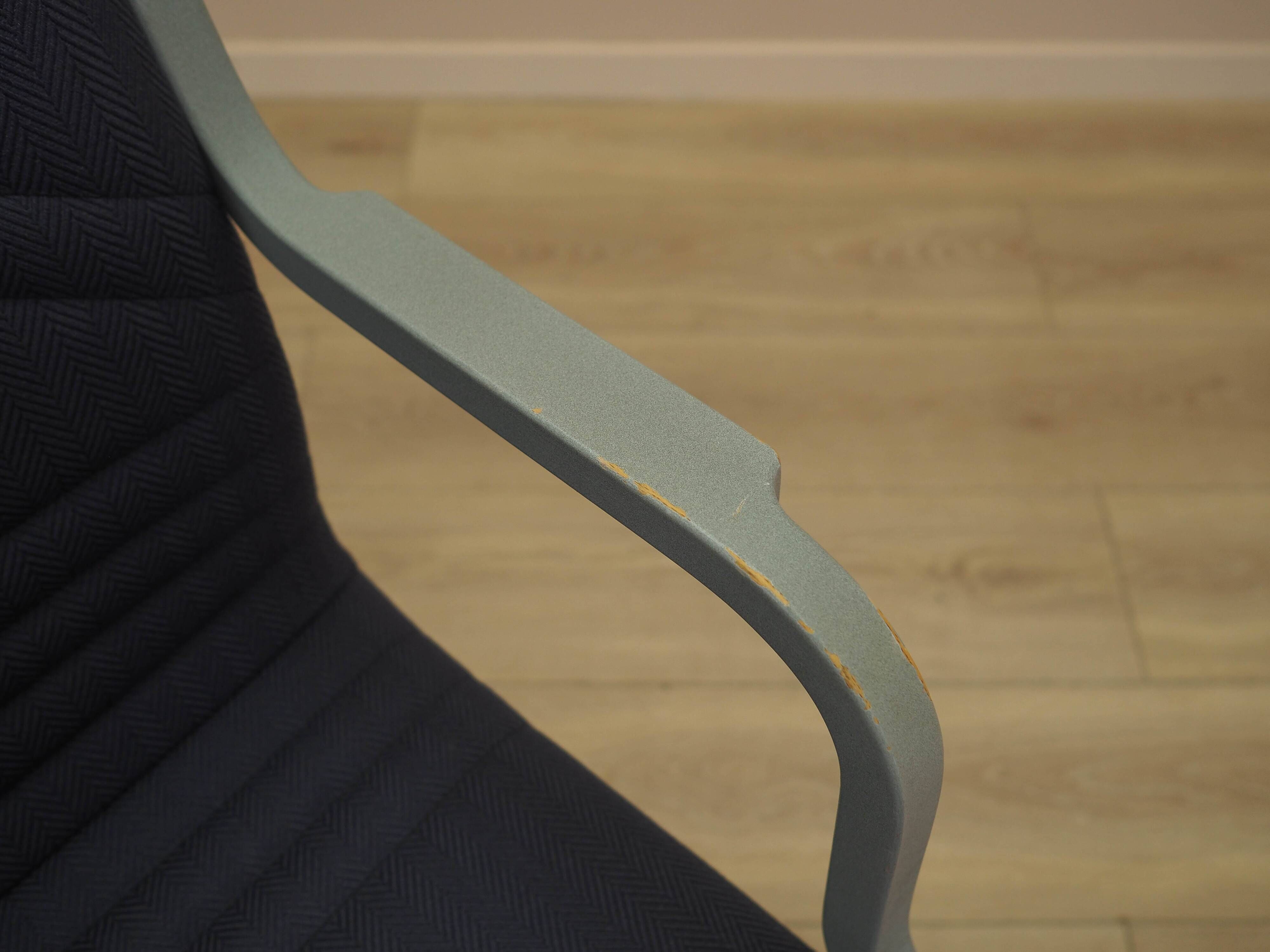 Italian cantilever chair 1990s blue fabric upholstery
