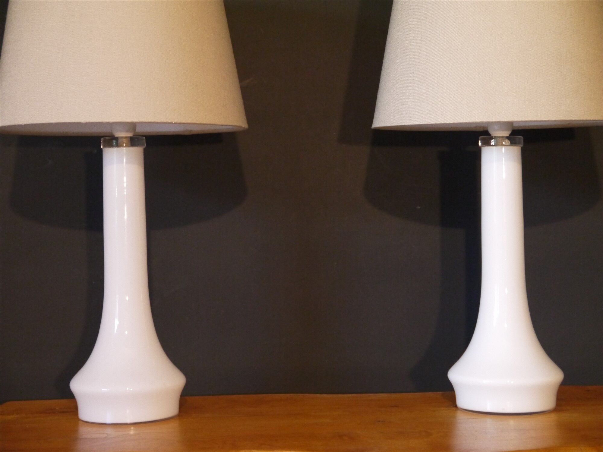 Pair of danish glass lamps 1960