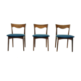 Set of 3 roseood "AWA"dining chairs, the Netherlands 1950's