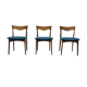 Set of 3 roseood "AWA"dining chairs, the Netherlands 1950's