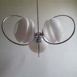 Suspension chrome and glass chandelier