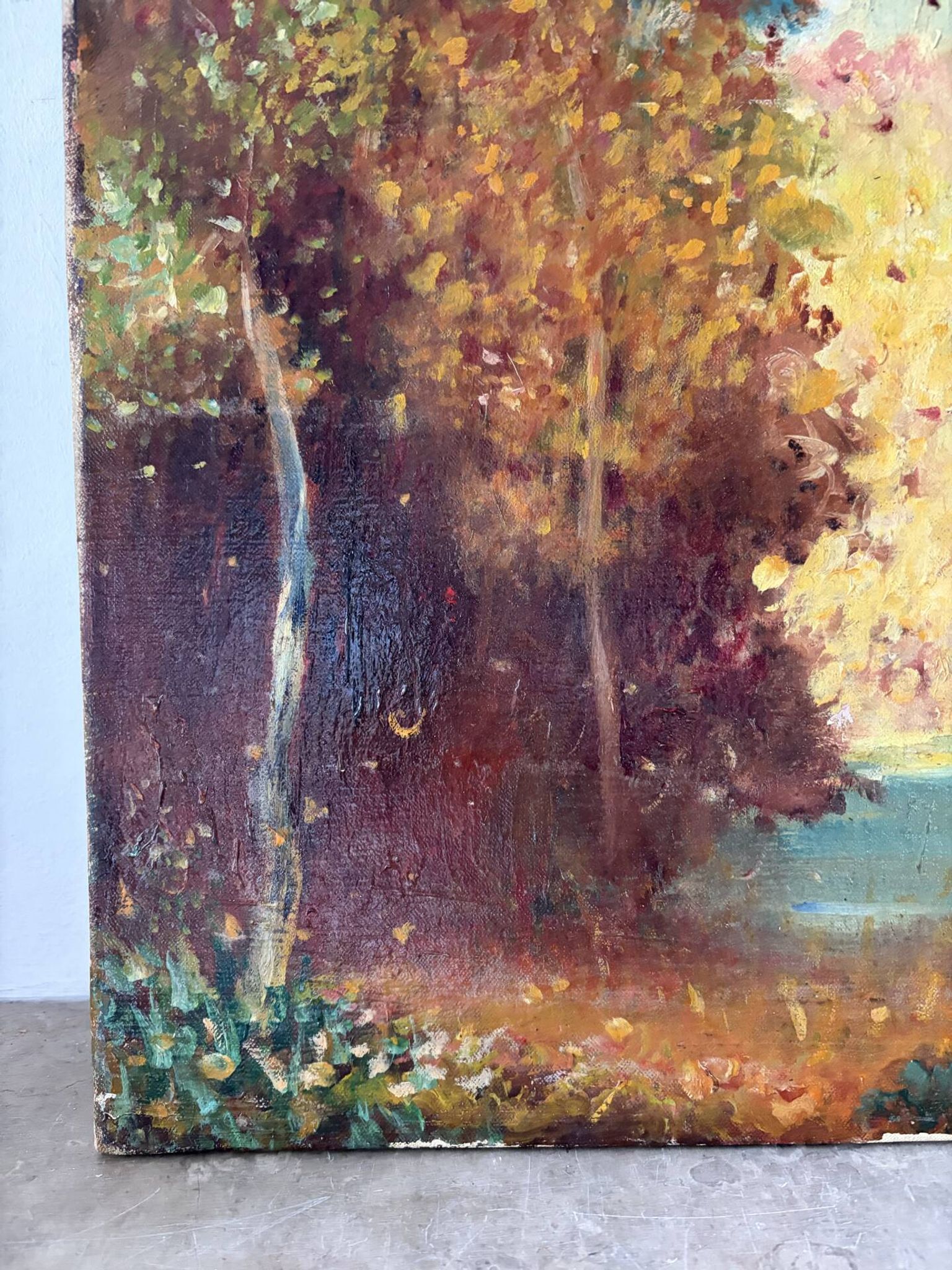 Paysage romantique, huile sur toile