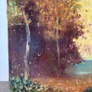 Paysage romantique, huile sur toile