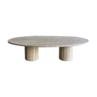 Calypso oval coffee table - 120x60 - natural travertine
