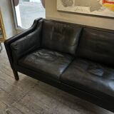 Borge Mogensen - 2-seater black leather sofa