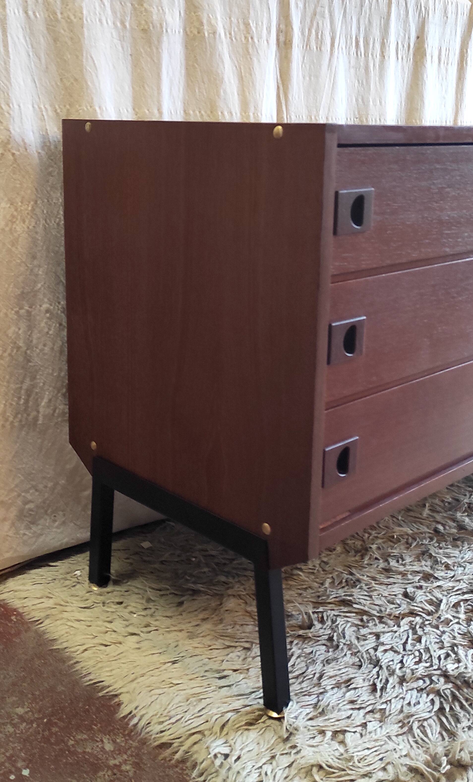 Enfilade moderniste en teck par René-Jean Caillette - années 50/60