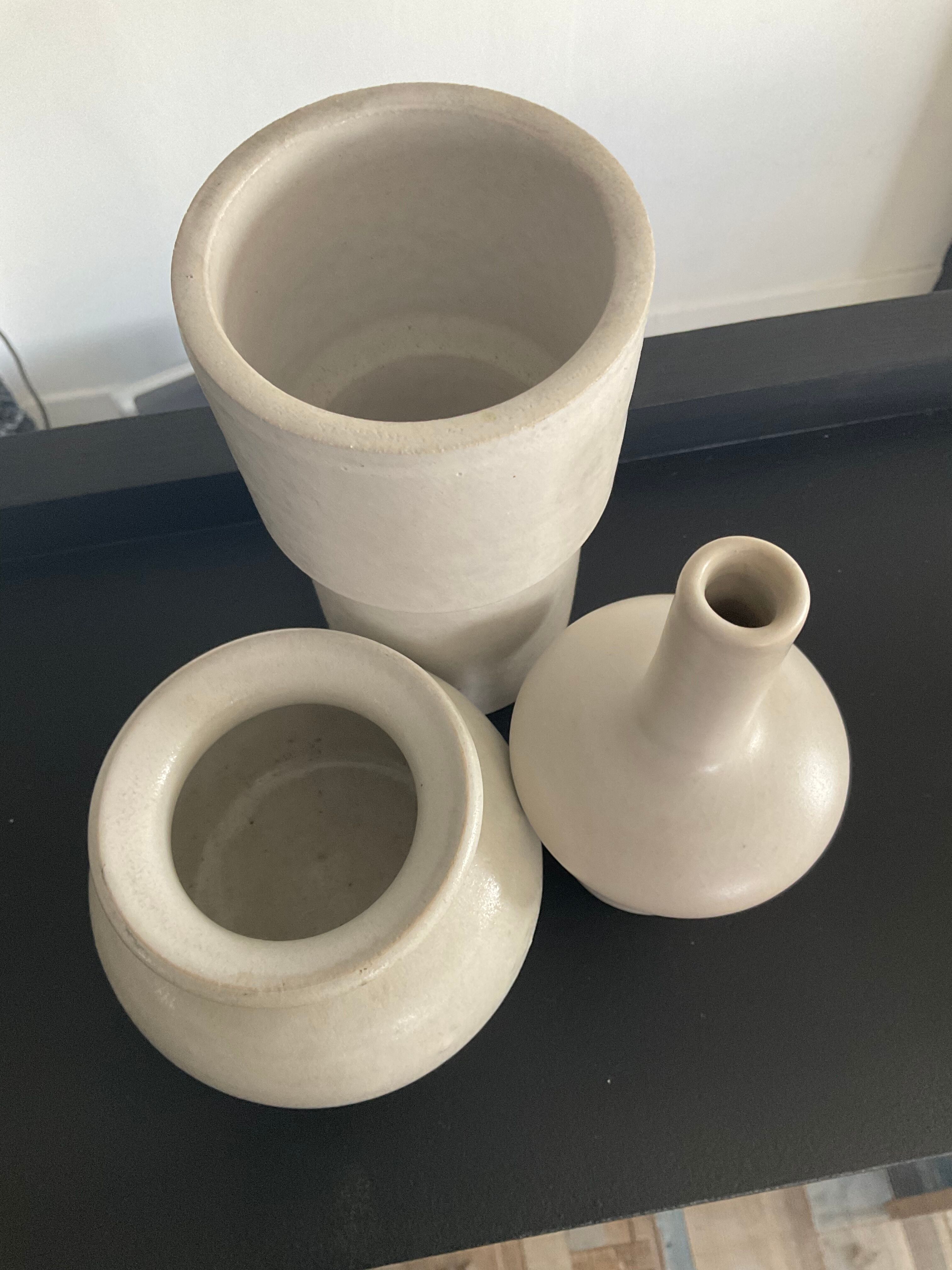 Serie 3 vintage ceramic vases