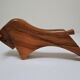 Wooden candlestick bull 70s