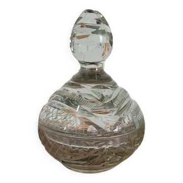 Bonbonnière en cristal ciselée