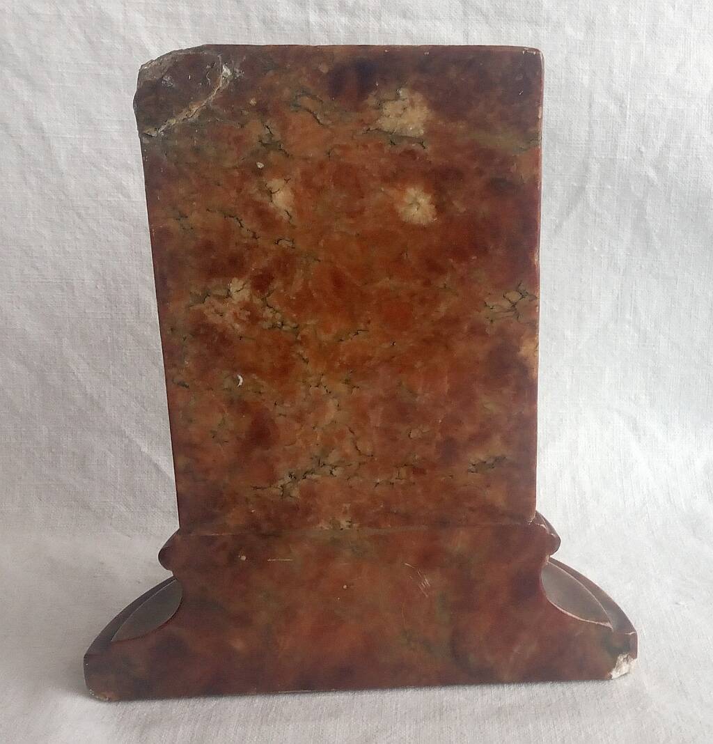 Genuine Red Alabaster Marble Italian Bookend Column Shaped Pair