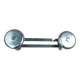 Wall coat rack 2 hooks in chromed metal