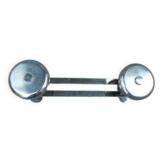 Wall coat rack 2 hooks in chromed metal