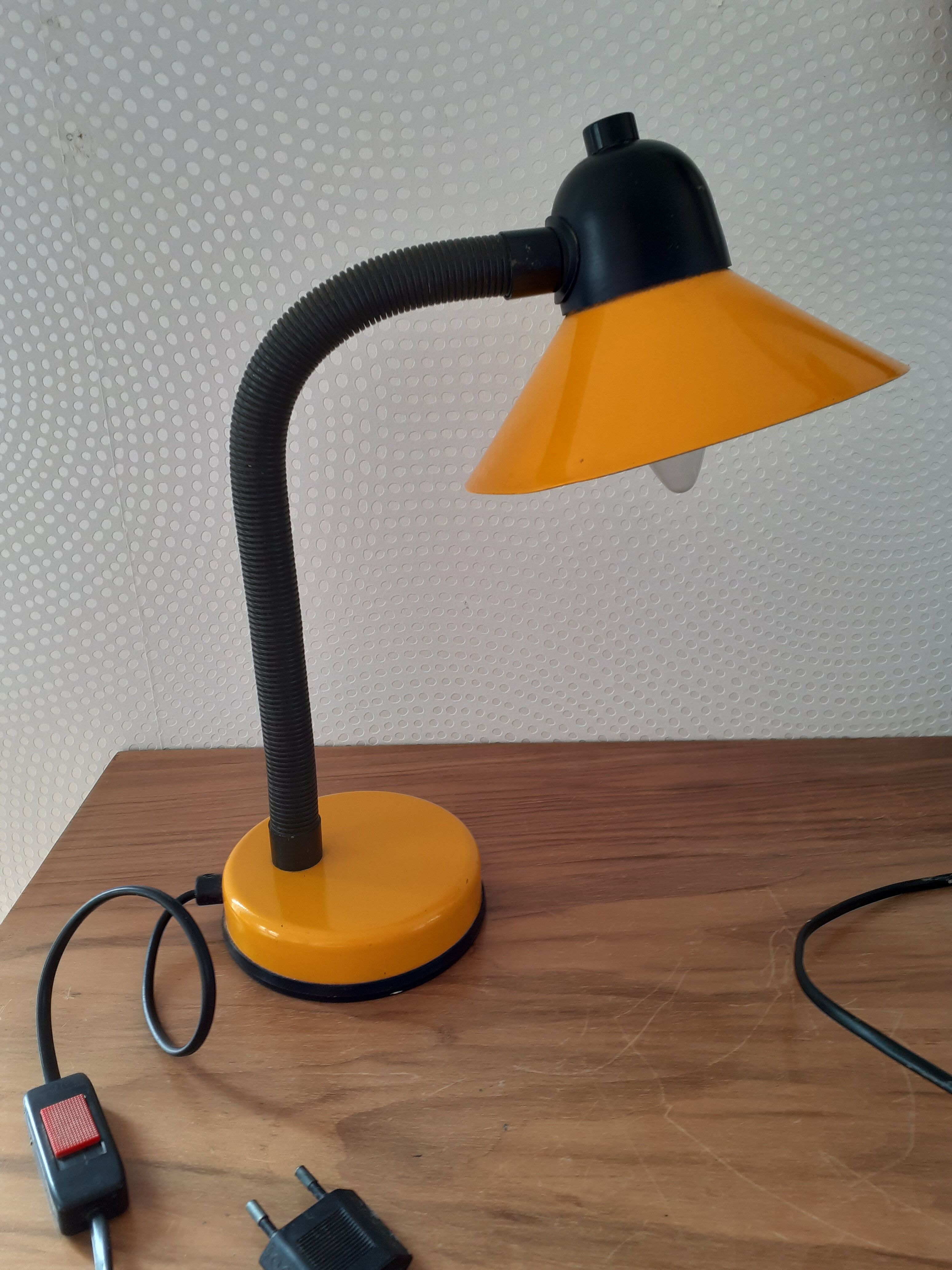 Desk lamp yellow-orange and black Made in France