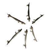 Lot de 6 porte-couteaux en métal argenté teckels