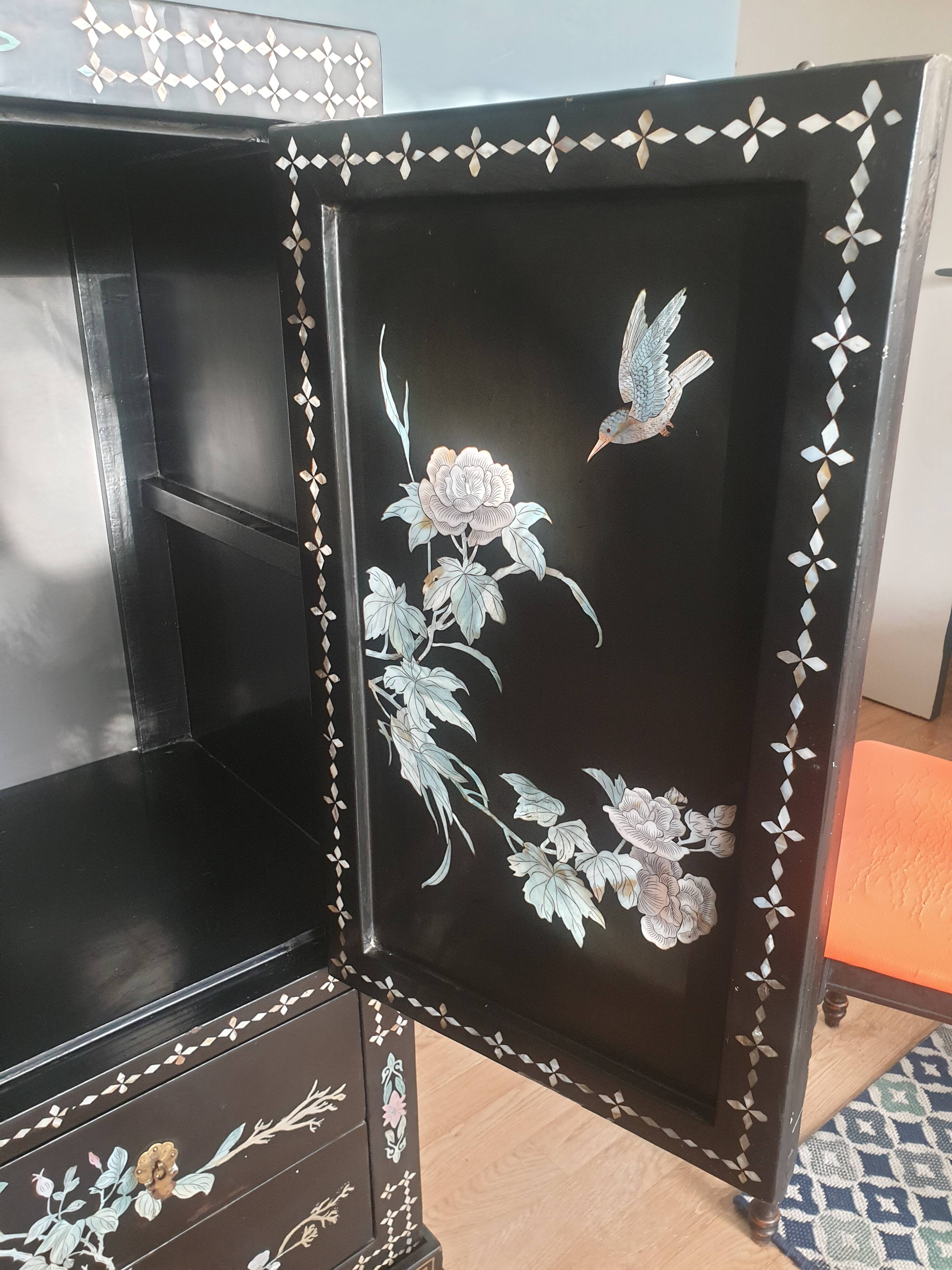 Chinese black wardrobe