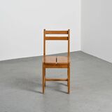 Set of 4 solid pine chairs, France circa 1970