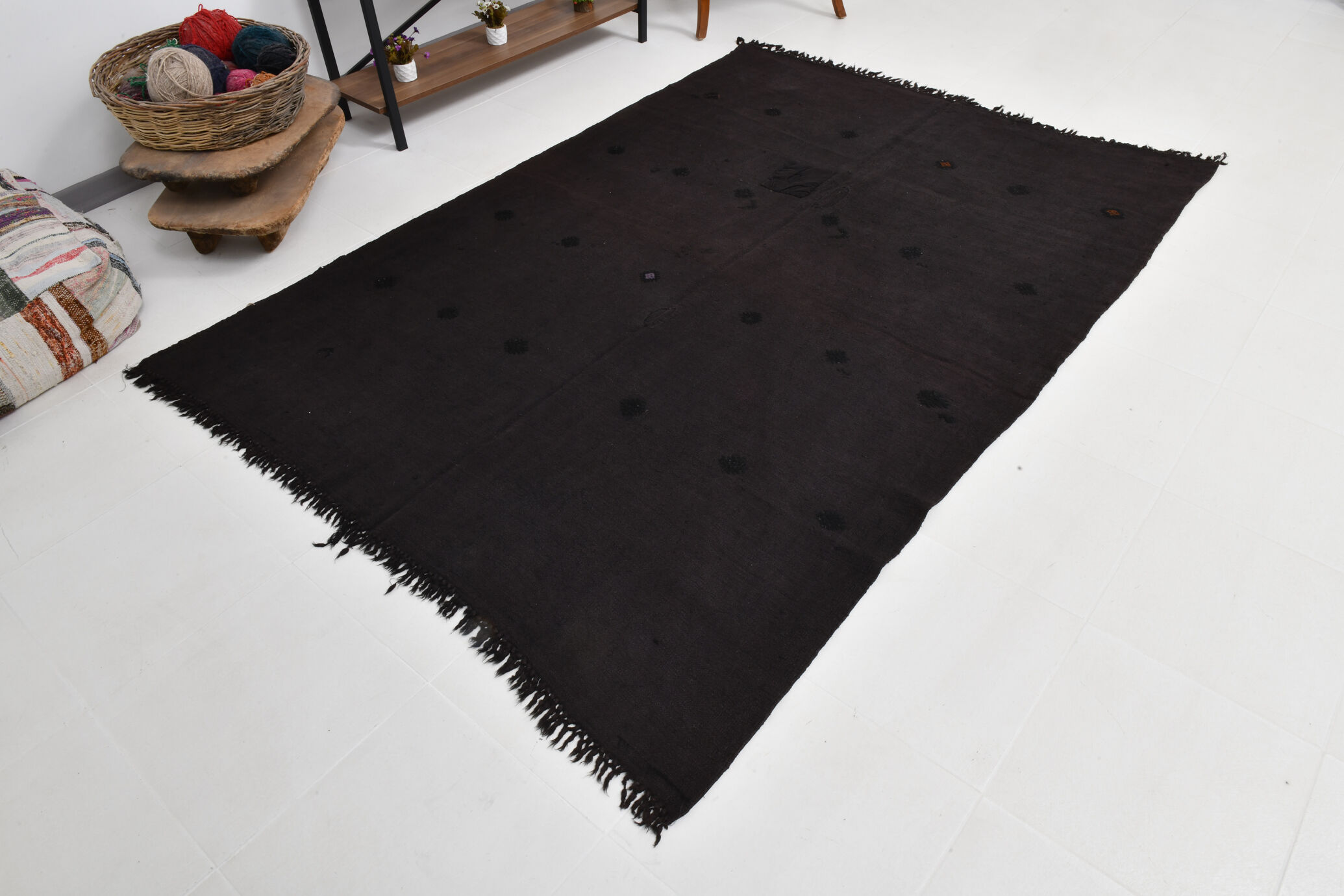 Polka Dot Vintage Hemp Rug 246x167cm