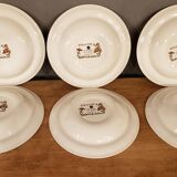 6 soup plates Syracuse Sarreguemines Flower Decor