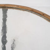 Rohe Noordwolde round glass and rattan side table, The Netherlands 1950's