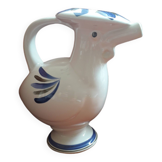 Vintage zoomorphic vase in the shape of a bird in ceramic from Biot.