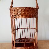 Vintage wicker bottle holder