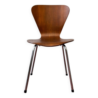 Chair made of curved teak plywood, denmark 1960s/1970s, vintage, mid-c