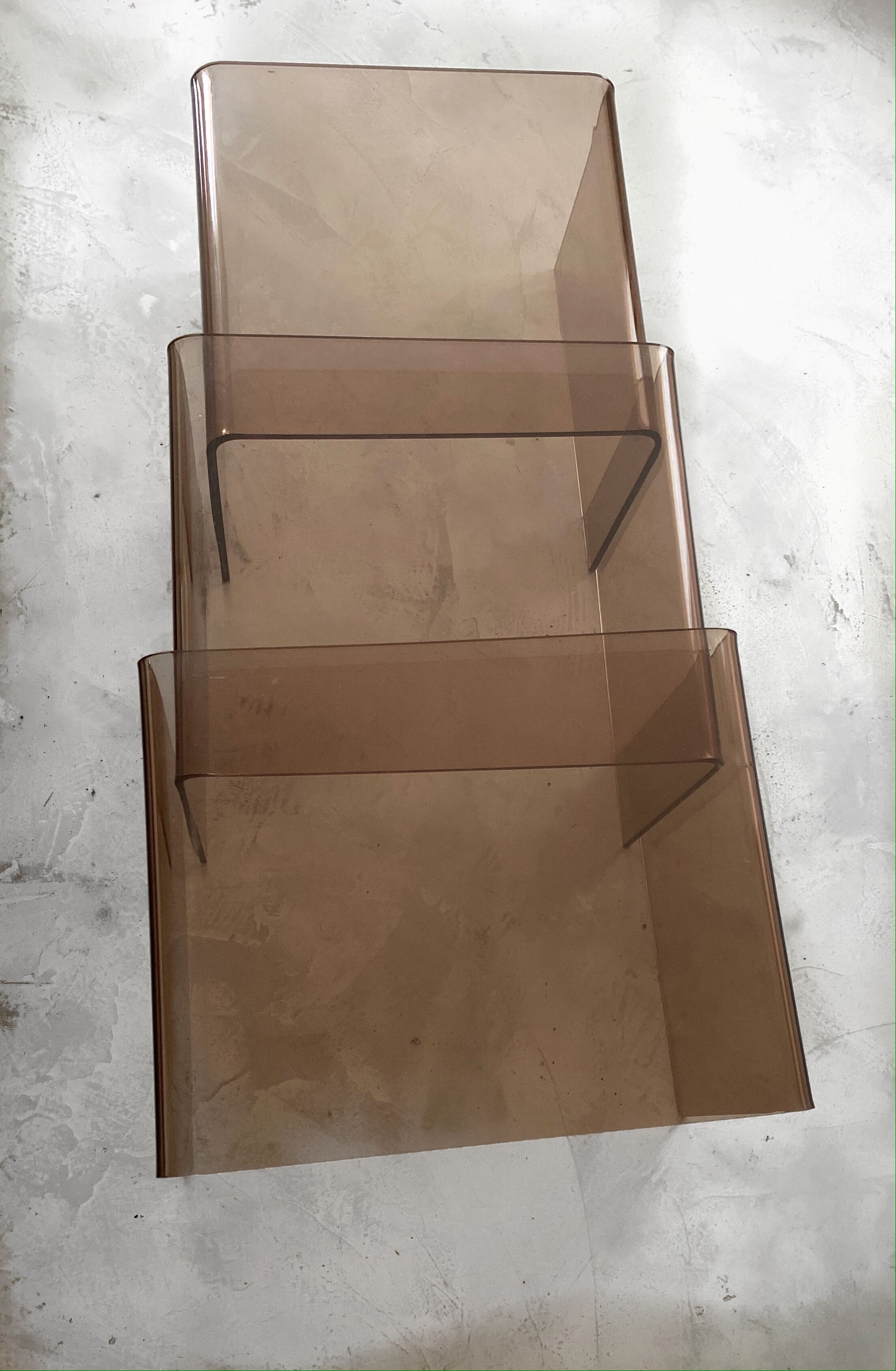 Plexiglass coffees tables in the year 70