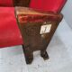 Series of 5 red skai and patinated cast Theater chairs