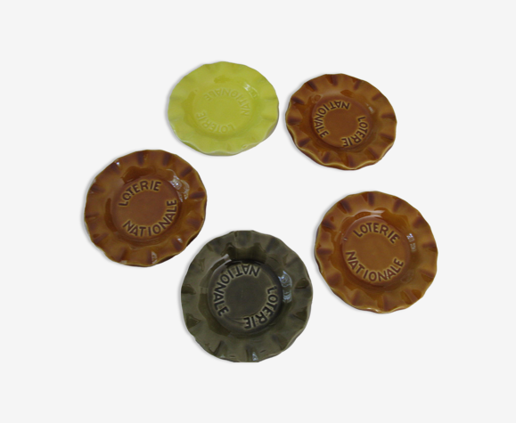 Set of 7 bistro peanut saucers