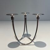 Silver-plated metal candle holder