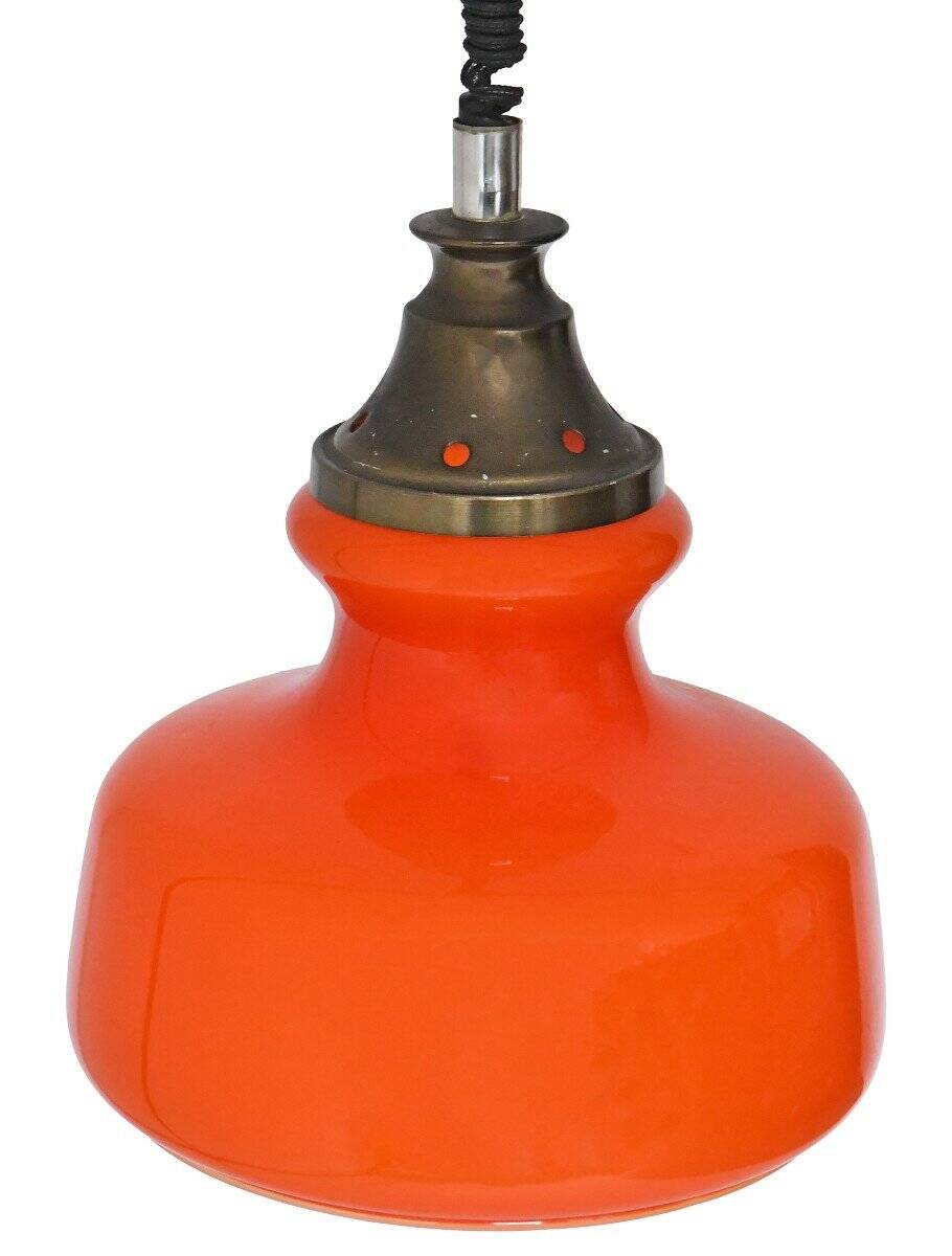 Suspension in orange opaline from the 1960s.
