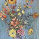 HSP painting "vase with bouquet of flowers" signed O. Olivier + frame