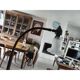 Brass floor lamp with glass shade