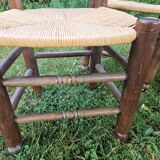 4 chaises Charles Dudouyt paillées design 40-50-60