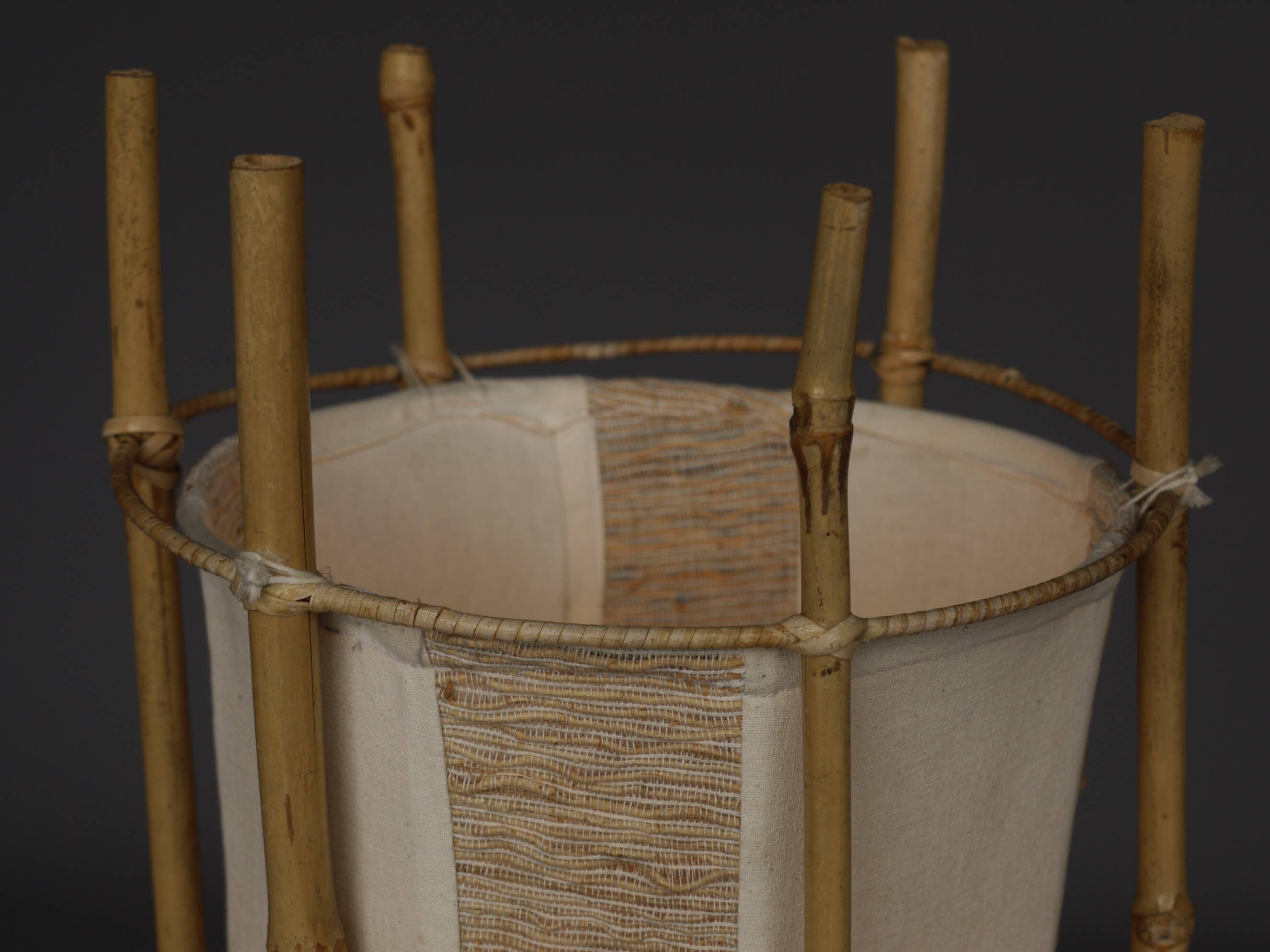 Lampadaire en bambou de Louis Sognot, années 1950