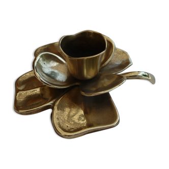 Brass candle holder shape flower