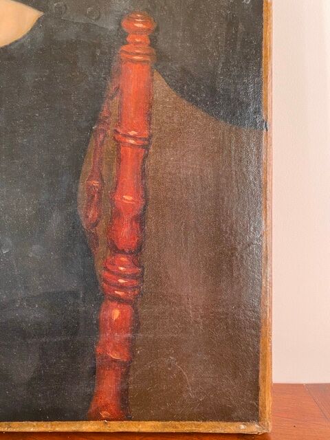 Ancient painting , portrait of a man signed A Delmére and dated 1845