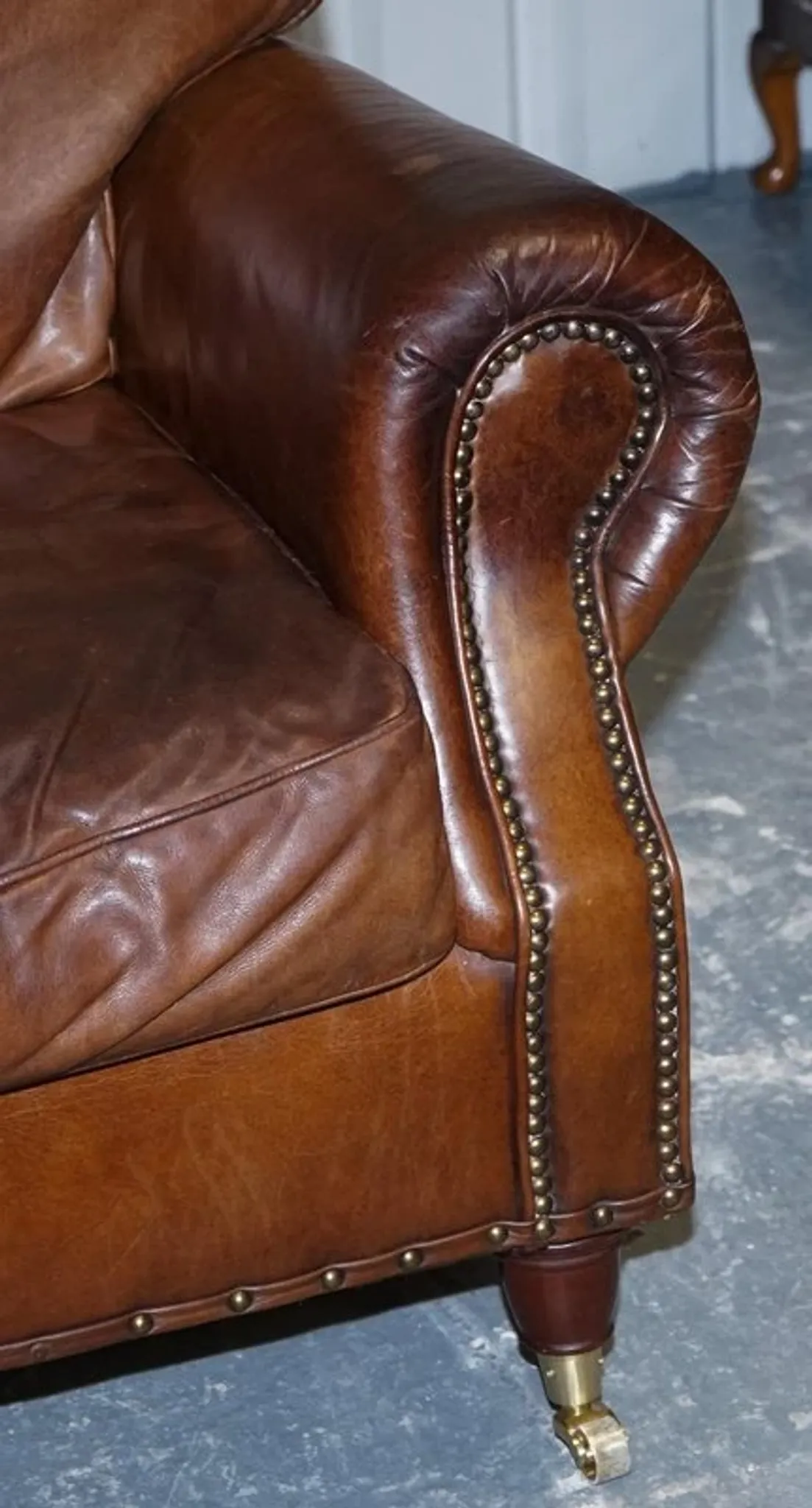 Balmoral 3-Seater Leather Sofa in Heritage Brown by Halo