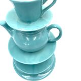 Blue tea cups stack vase, italy 1980s