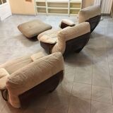 Marsala model armchairs and ottoman by Michel Ducaroy and edited by Ligne Roset in the 70s