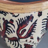 Terracotta and patterned canvas planter