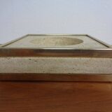 Travertine & Brass Ashtray by Fratelli Mannelli, Italy, 1970s