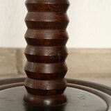 Wooden column floor lamp by Charles Dudouyt, 1940s