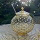 Vintage punch service in amber glass, Empoli style, 1960s-70s.